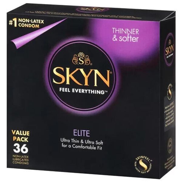 SKYN Elite Non-Latex Lubricated Condoms, 36 Count