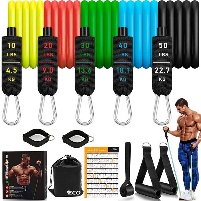 iECO Training Tube, Tube Training, Muscle Training, Rubber Tube, Training Band, Home, Muscle Training Goods, Instruction Manual and Storage Bag Included