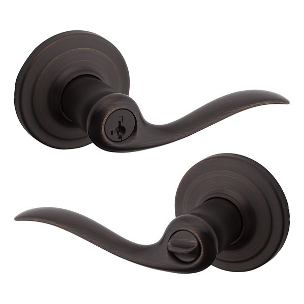 Kwikset Tustin Entry Lever featuring SmartKey in , Venetian Bronze/Standard Packaging