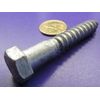 Galvanized Hex Head Lag Screw  1/2 Threads x 3.0" Length, 10 pcs