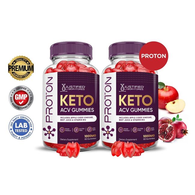 Proton Keto ACV Gummies 1000MG Apple Cider Vinegar 120 Gummys