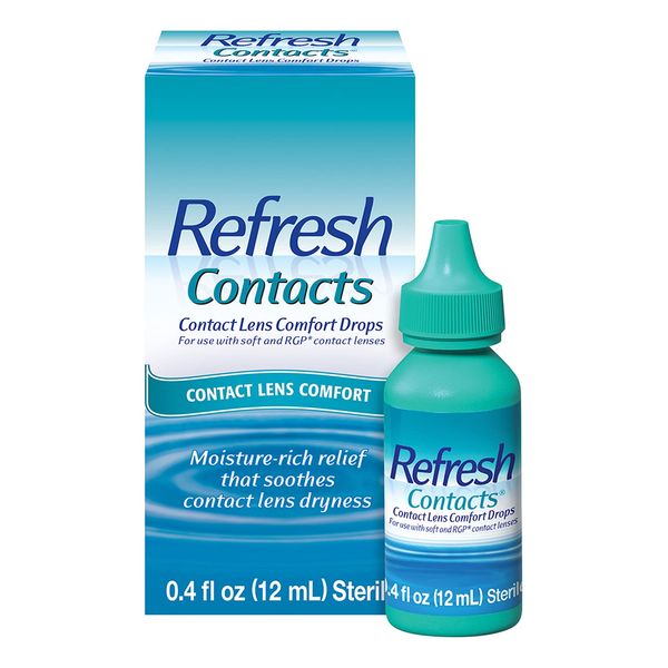 Refresh Contacts, Contact Lens Comfort Drops For Use with Contact Lenses, 0.4 fl oz (12 mL)