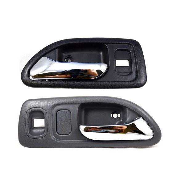 PT Auto Warehouse HO-2579MG-FP1 - Inside Interior Inner Door Handle, Gray/Chrome Lever - Front Left/Right Pair