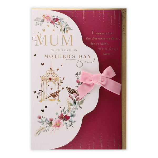 Clintons: Floral Bird Cage Mum Mother's Day Card, Mum Mothers Day Cards, 165x254mm, multi-color