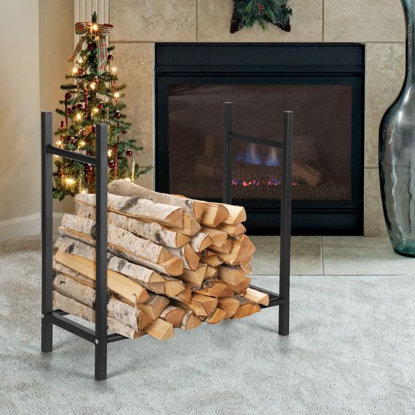 Firewood Rack Wood Storage Shelf Heavy Duty Firewood Log Rack for Outdoor Indoor