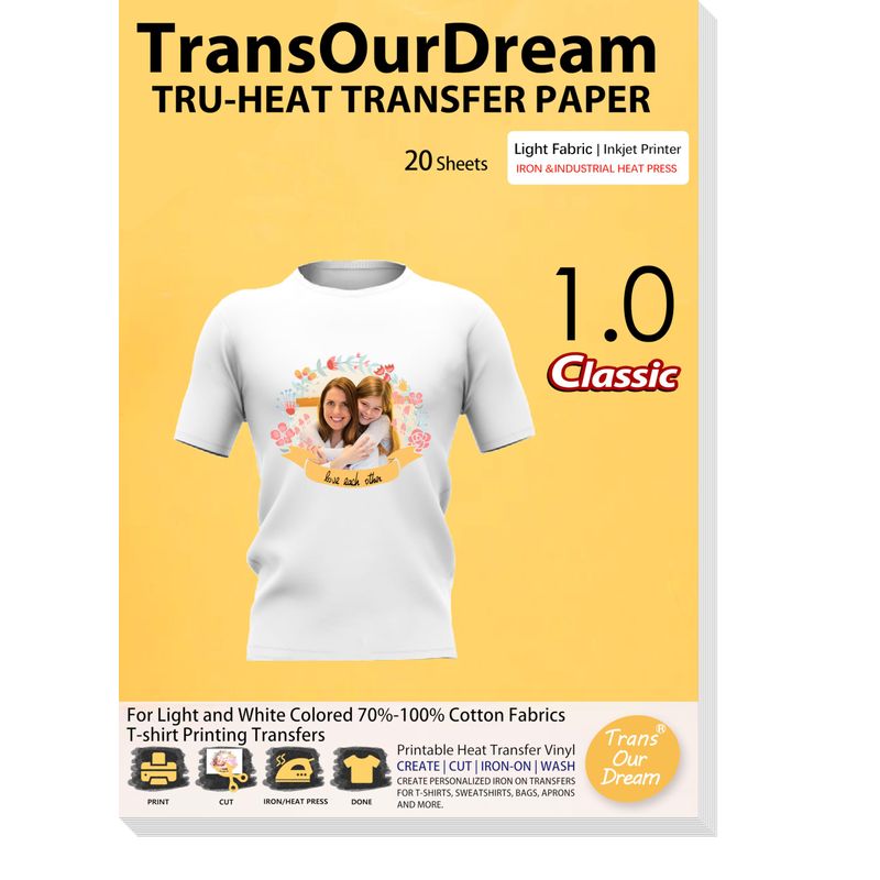 Carta Transfer Per Tessuto TransOurDream A4 - 20+20 Fogli, Per Stampanti Getto D'Inchiostro E Laser - Foto 10