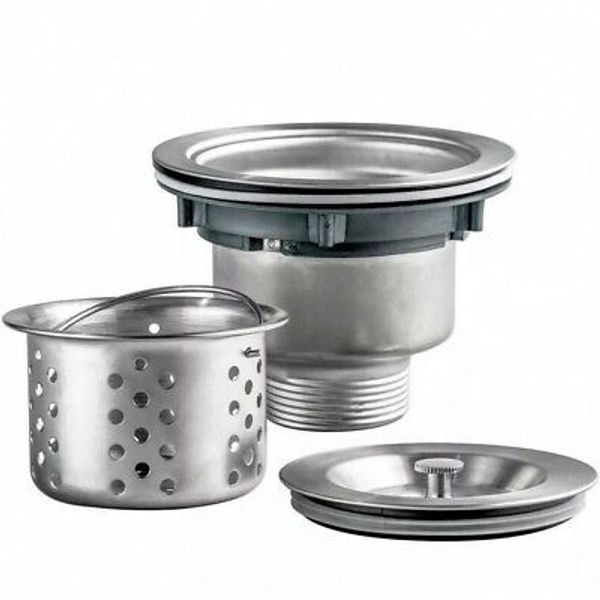 Kitchen/Bar Sink Strainer With Filter Basket Drain Head Stopper Stainless Steel