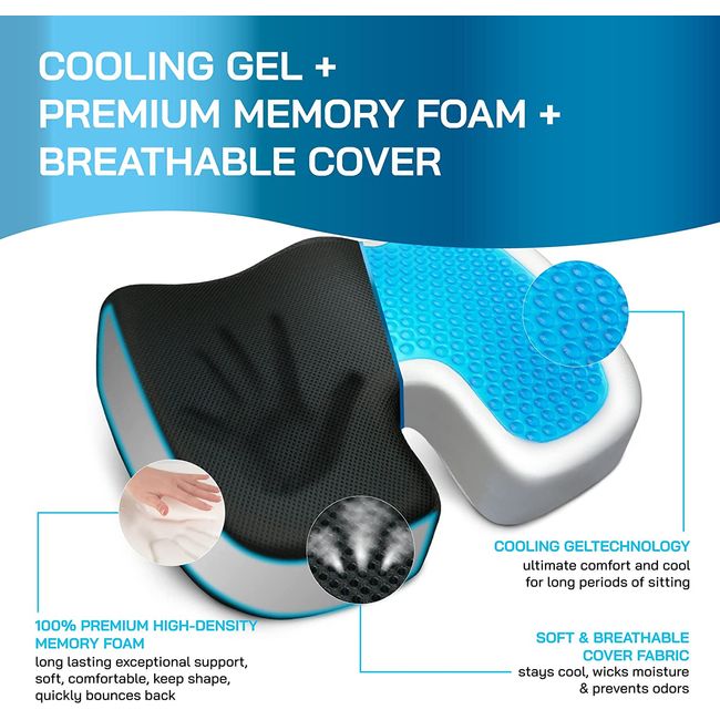 Car Cooling Seat Pad Pressure Relief Breathable Gel Seat Cushion