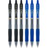 Pilot G2 pens retractable Gel Roller ballpoint Bold pt 1.0 Black & Blue Bundle, (6 COUNT)