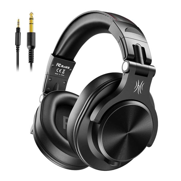 OneOdio A70 Wireless Headphones, Bluetooth Headphones, Up to 72 Hours of Playback, Wired, Wireless, Dual-Use, Over Ear, With Microphone, DJ Headphones, Enclosed Type, Monitor Headphones, Cable