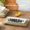 Glacier Plates and Bowls Sets + 3 Pcs Ocean Rectangular Serving Platter, 15-Piec