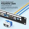 Enmane 24 Port Patch Panel Blank Keystone Patch Panel 1U 19" for Rackmount & Wall Mount STP&UTP