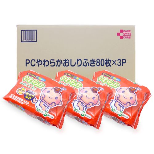[Case Sale] T.H.T Hyaluronic Acid Formulated Soft Baby Wipes 80 Sheets x 3 Packs x 16 (3,840 Sheets)
