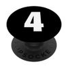 Number Four Numeral 4 Plain White Numbers PopSockets Swappable PopGrip