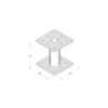 Heavy Duty Galvanised Elevated Post Base Support Fence Foot (Size: 100 x 100mm)