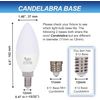 LED Candelabra Bulbs 40W Eqv E12 Base 6 Pack Non-Dimmable Warm White 2700K