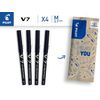 Pilot V7 Liquid Ink Rollerball 0.7mm Tip - Black (Pack of 4)