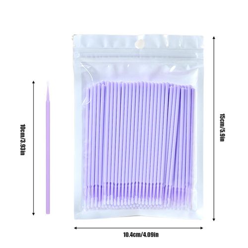 200 PCS Microbrush Micro Applicatori, Ciglia Microbrush per Laminazione Ciglia Micro Applicatori per Ciglia Estensioni, Pennello micro applicatore（Viola+Rosa）