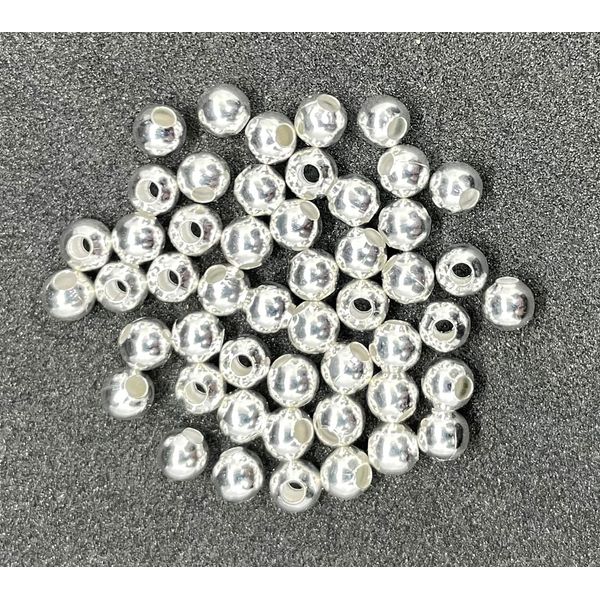 UKAS 100 x Quality Silver Metal beads for Fly Tying 4mm
