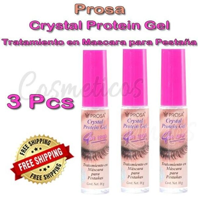 3 Pcs Prosa 4 En Uno Cristal Protein Gel Tratamiento para Alargar Pestañas.