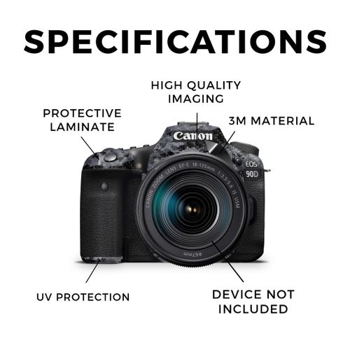 Carbon Fiber Camera Skin Compatible with Canon EOS 90D Camera (2019) - Digital Camo - Premium 3M Vinyl Protective Wrap Decal Cover - Easy to Apply | Crafted in The USA by MightySkins