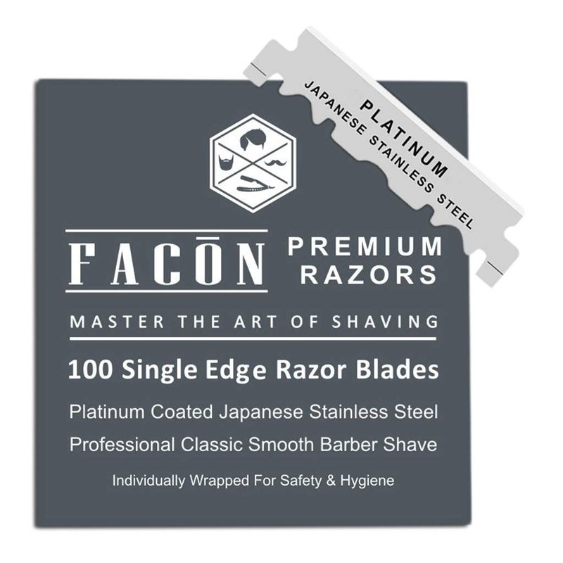 100 Facón Platinum Japanese Stainless Steel Single Edge Razor Blades ...