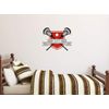Customizable & Personalizable Lacrosse Fabric Wall Decal - Removable, Reusable, Respositionable