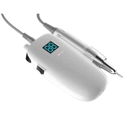 Naism Professional Portable Nail Machine, Wireless Charging Type, Electric Nail Drill, Handy, Rechargeable (White)