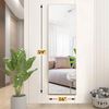 59" Full Body Mirror Rectangle Alloy Frame Floor Mirror with Stand Bedroom Decor