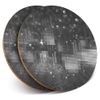 2 x Round Coasters - Digital Cyber Computer Surface - Cork Backed Home Kitchen Accessory Tea Coffee Mug Mat #42407