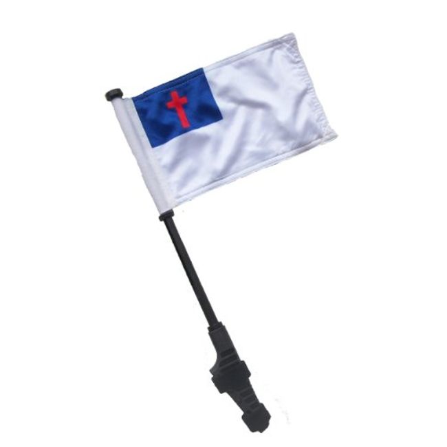 SSP Flags Christian Small 6x9 Golf Cart Flag EZ On & Off Bracket