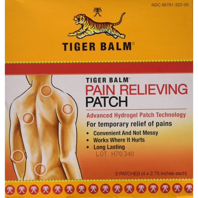 Tiger Balm Pain Relieving Patches, 5 Count