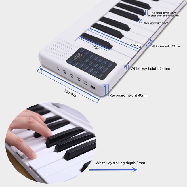Mini Electronic Keyboard Keychain Portable Musical Instrument Toy Piano  Keychain Mini Real Working Finger Piano Keychain - AliExpress