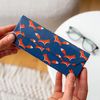 LAGO TERRA Premium Printed Foldable Triangular Glasses Case - Navy Fox