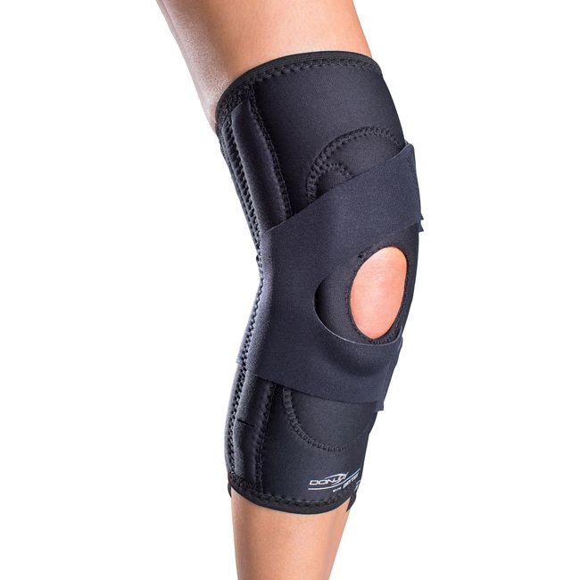 DonJoy Lateral J Patella Knee Support Brace with Hinge: Drytex, Left Leg, Large