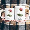 pundo authentic Personalized Birth Month Flower Coffee Mug Custom Name Drinking Cup, 11-15oz