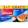 Vileda Colors ondattiva MILLEUSI 3 + 1, Sponge, Multicoloured, 13 x 22 x 2.6 cm, 4 Units