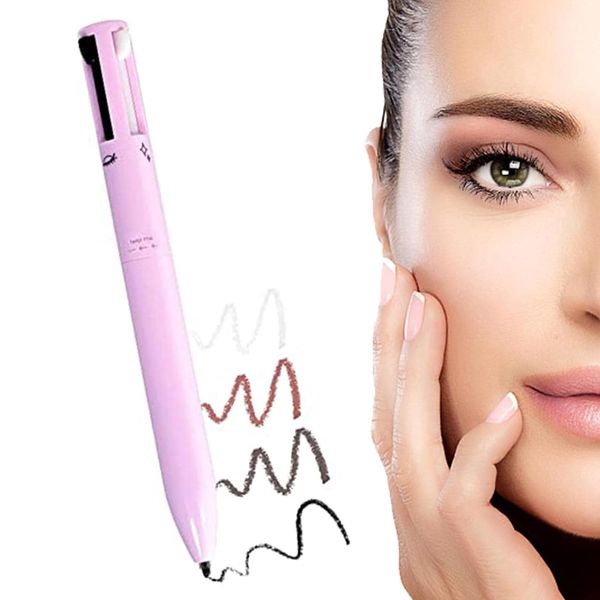 Multi Effect Liner,Schwarzer Eyeliner,Eyeliner Stift,Eyeliner Lidschatten-Stift,Make Up Stift 4in1,Make-up Wischfest Glatter Langlebiger Eyeliner Wasserdicht Multifunktionale Kosmetisches Werkzeug