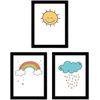 Set of 3 Children rainbow sheets in size A4, Frameless