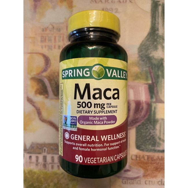 Spring Valley Maca 500mg-Made With Organic Maca Powder-90 Capsules. Exp. 05/2025