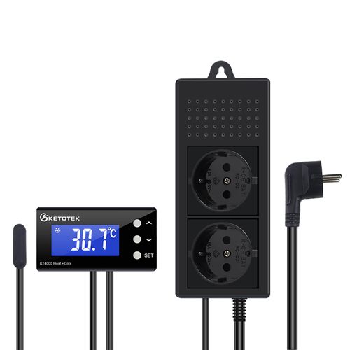 KETOTEK Digital Temperature Controller Thermostat 230V for Aquarium Incubator Greenhouse Heating Mat Terrarium Heating Cooling Temperature Monitor.