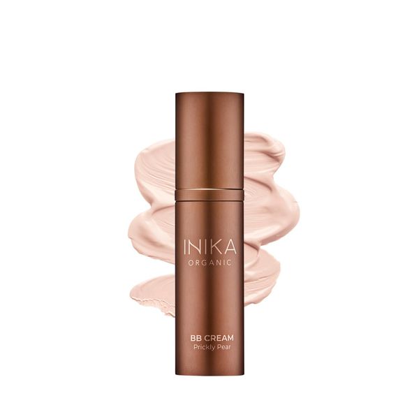 INIKA Organic BB Cream Foundation - Vegan Makeup with Hydrating Prickly Pear Oil, Jojoba Oil, and Pomegranate Seed Oil - Lightweight, Brightening BB Glow for Balanced Skin Tone, Porcelain, 1 fl oz