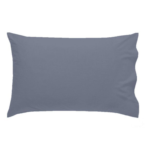HUMLIN 2 x LUXURY PILLOW CASES POLYCOTTON PAIR PACK HOUSEWIFE BEDROOM PILLOW COVER (Grey) -PACK OF 2
