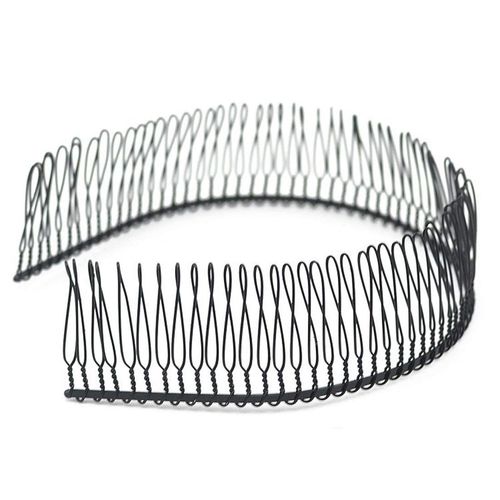 3 Pcs Unisex Black Metal Toothed Hairdressing Hair Band Head Band Hair Hoop Teeth Comb Headwear Elastic Non Slip Accessory for Women and Men