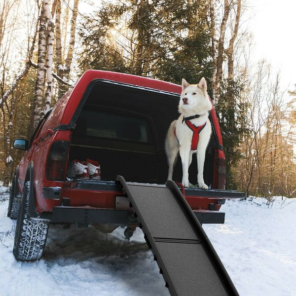 Folding Dog Ramps for SUV, Truck, Car Ramp Stairs Step Ladder Up to 150 Lb Dogs