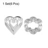 sourcing map 6pcs Cookie Cutters, Heart Flower Shaped Biscuit Cookie Cutter for Kitchen Baking