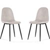 2 Dining Chairs High Back Metal Legs Modern Kitchen