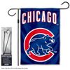 Chicago Baseball Walking Bear Garden Flag with Stand Holder Flagpole