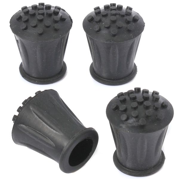 4X Thick Black Rubber Ferrules | 16mm Walking Stick Ends