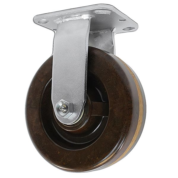 4" X 2" High Temperature Phenolic Wheel Rigid Caster - 600 lbs Capacity